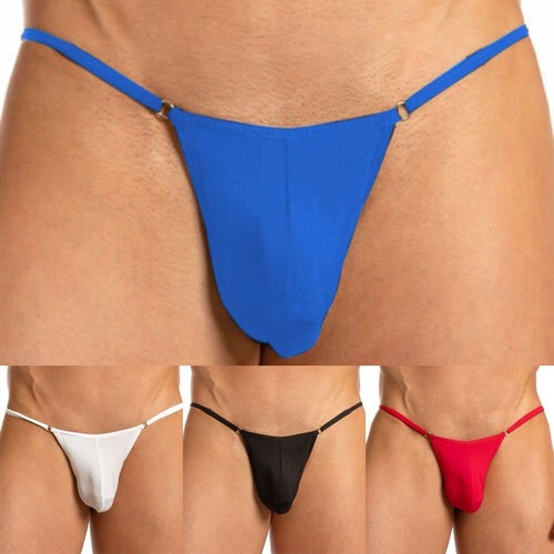 Men ice silk pouch thong - men,