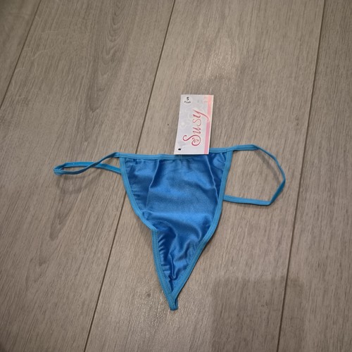 Bnwt blue satin string - satin, mini